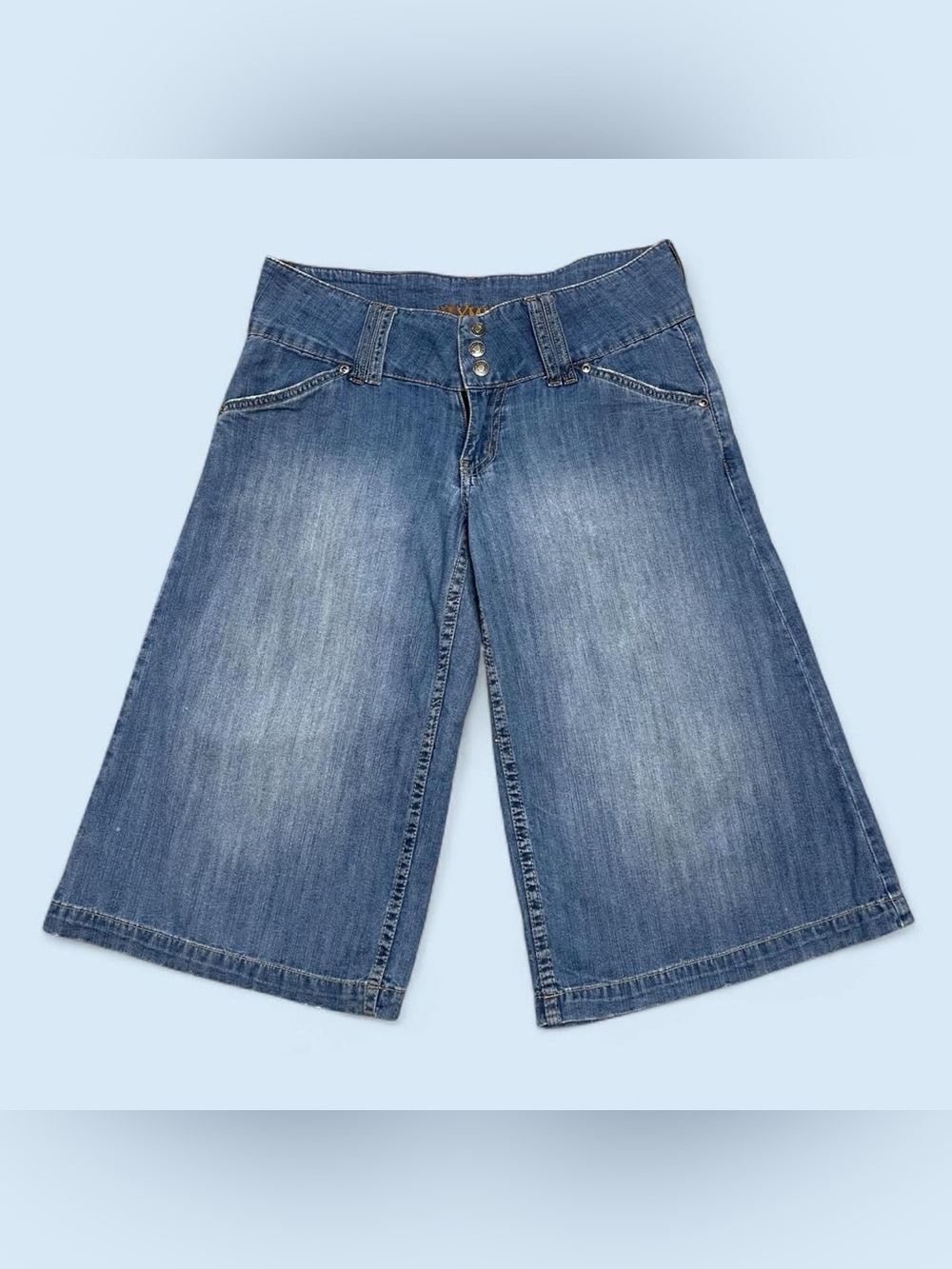 Y2K Wide-Leg Crop Denim Culottes
